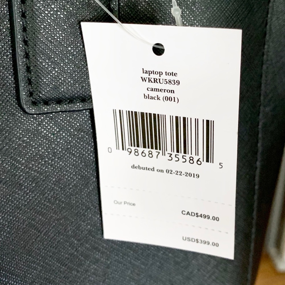 Kate spade Black Cameron large laptop tote New - Picture 5 of 6